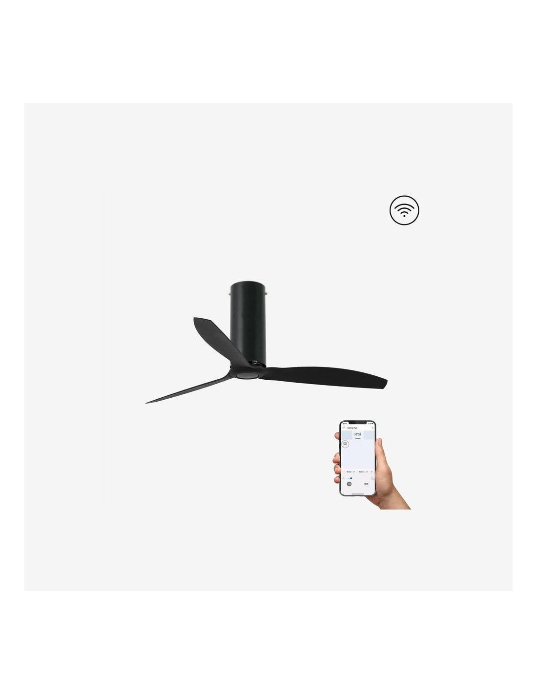 Faro Tube fan m ventilatore nero opaco dc smart senza luce colore nero