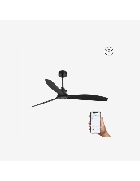 Faro Just fan m ventilatore nero opaco smart senza luce colore nero