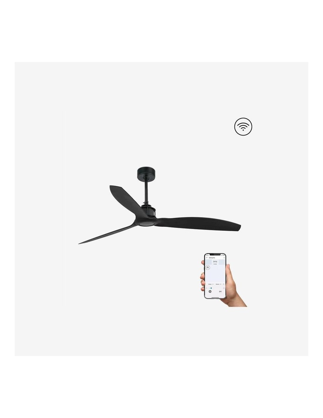 Faro Just fan m ventilatore nero opaco smart senza luce colore nero