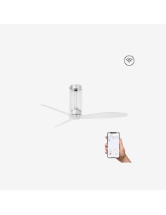 Faro Tube fan m ventilatore trasparente dc smart senza luce colore cromo