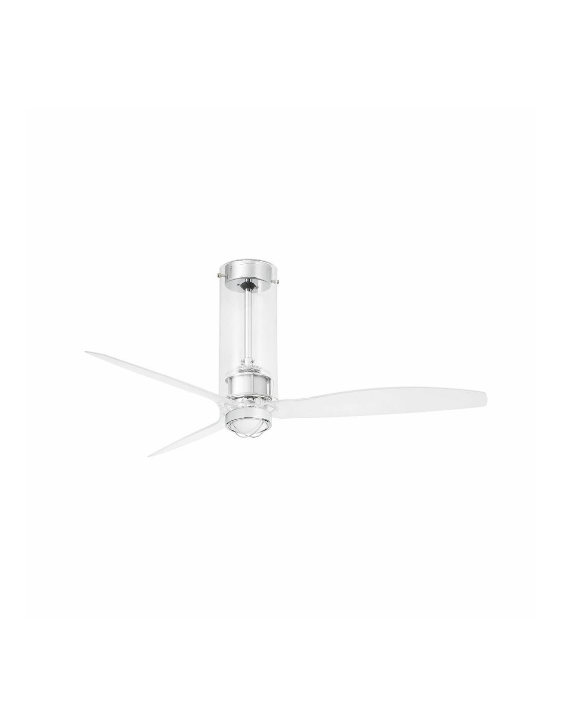 Faro Tube fan m led ventilatore trasparente dc smart con luce colore cromo
