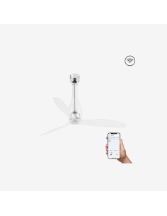 Faro Eterfan m ventilatore trasparente dc smart senza luce colore cromo