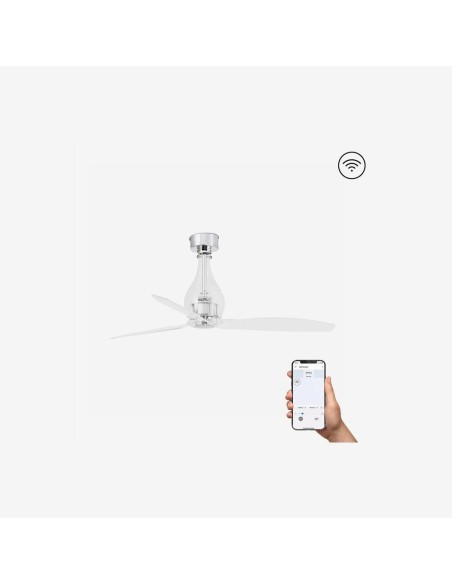 Faro Mini eterfan m ventilatore trasparente dc smart senza luce colore cromo