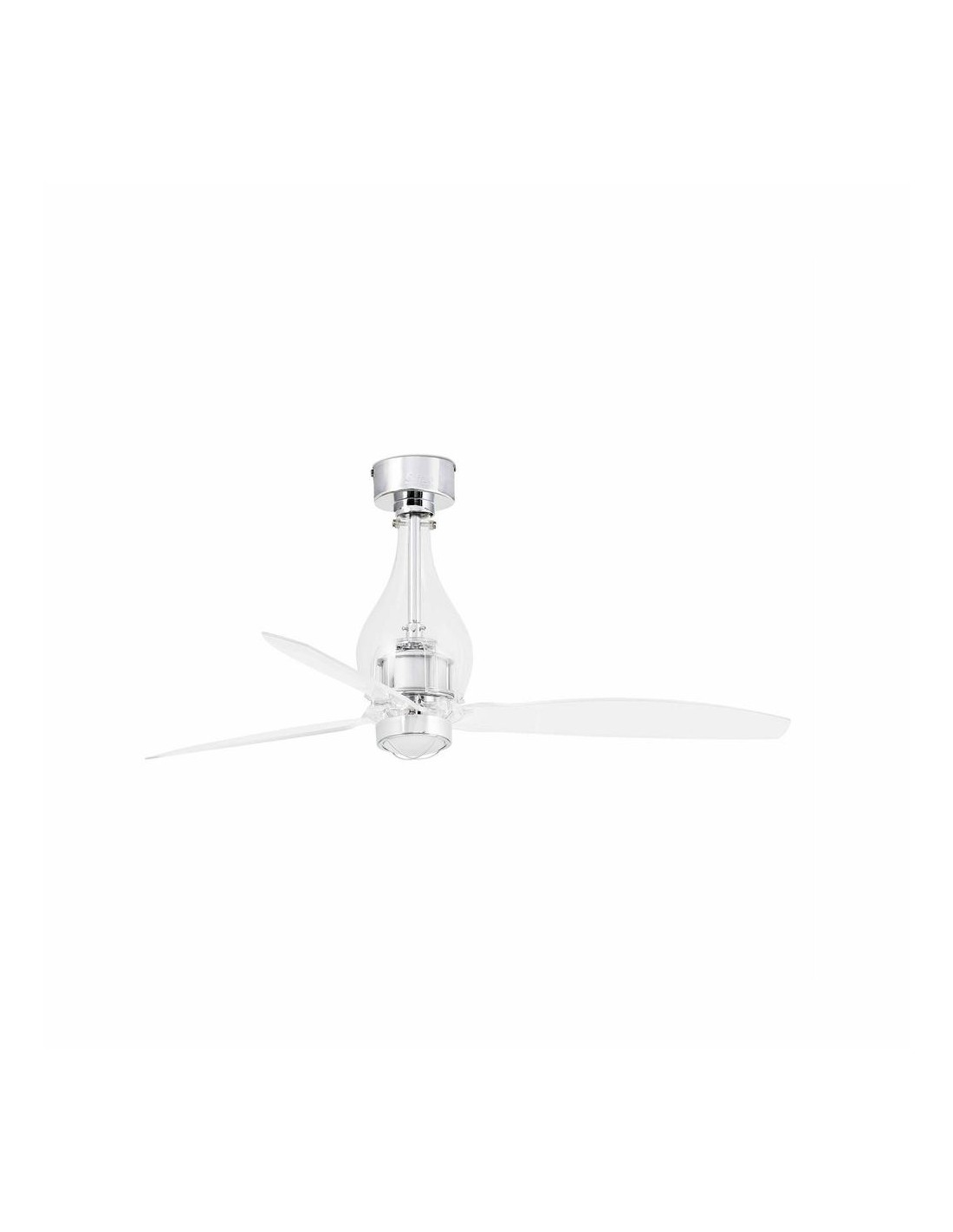 Faro Mini eterfan m led ventilatore trasparente dc smart con luce colore cromo