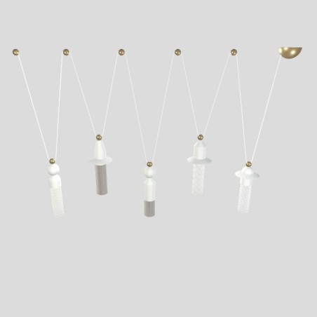 Masiero Nappe C5 total white lampadario led sospeso, lampadari a led per soggiorno, lampade a sospensione led