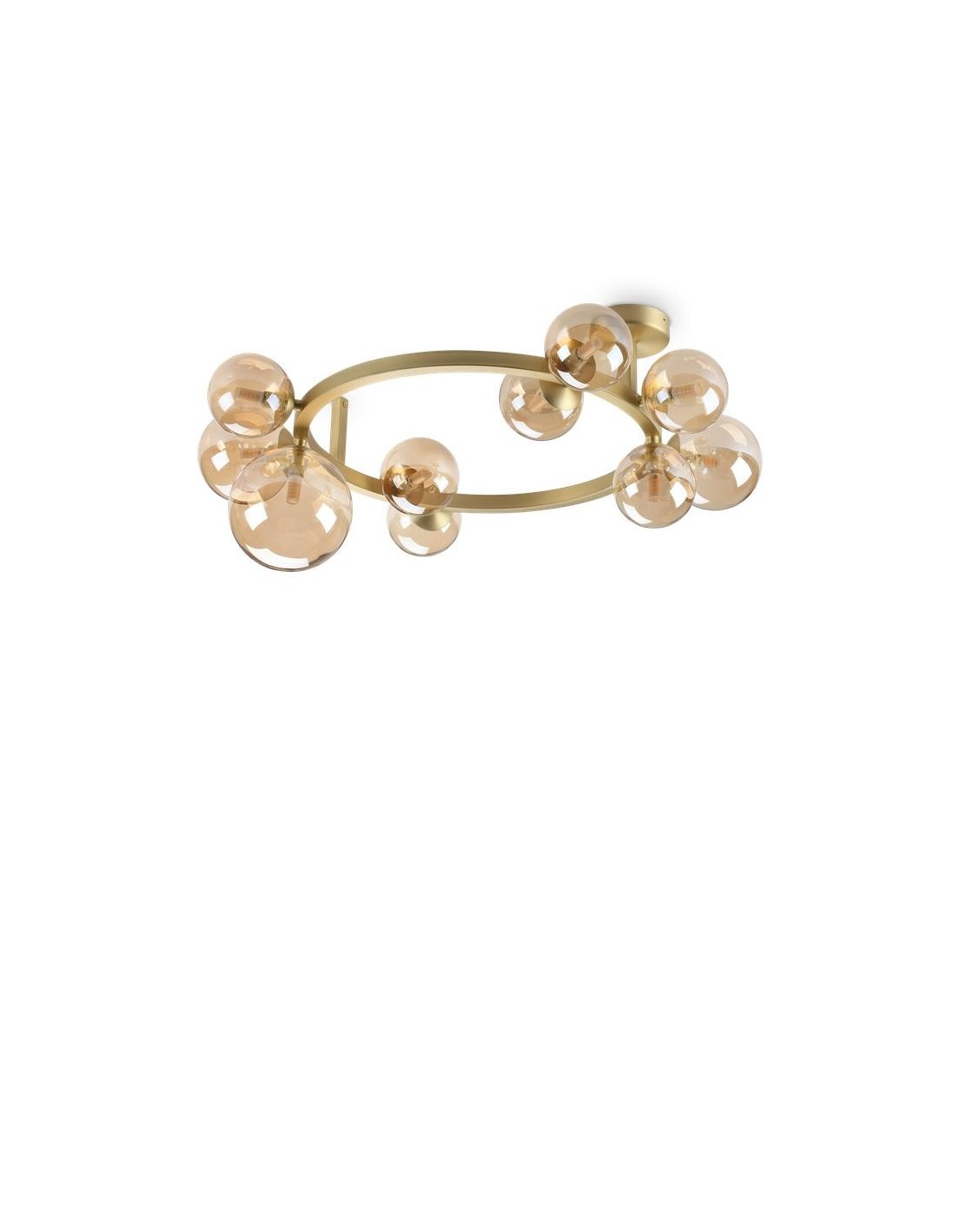 Ideal Lux Perlage PL10, plafonnier avec diffuseurs en verre teinté - Ambre
