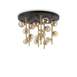Ideal Lux Perlage PL18 plafoniera classica per salone ambra