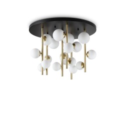 Ideal Lux Perlage PL18, plafonnier classique pour salon, couleur blanche
