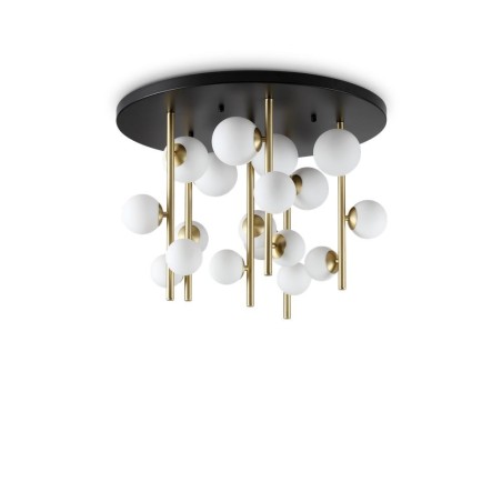 Ideal Lux Perlage PL18, plafonnier classique pour salon, couleur blanche