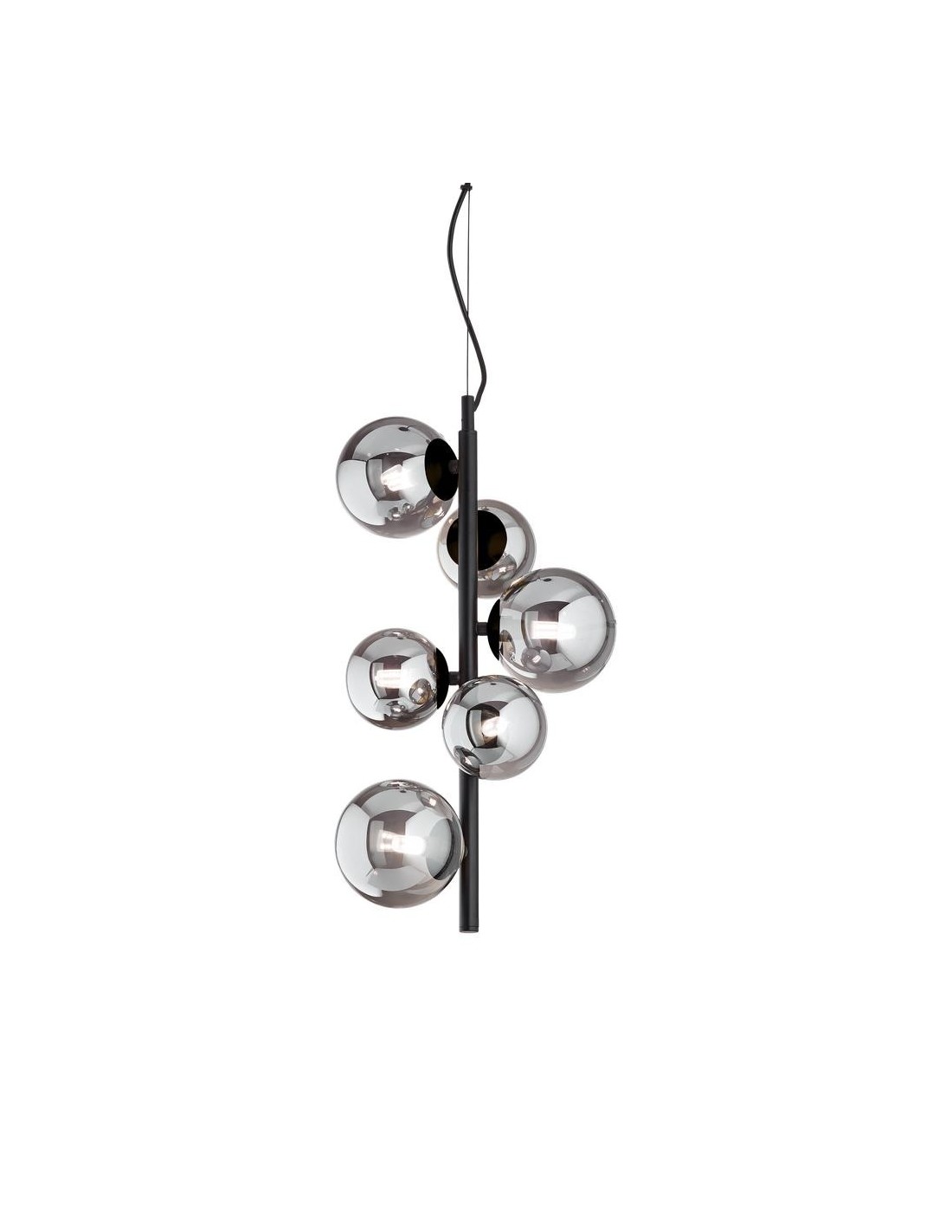 Lustre Ideal Lux Perlage SP6 pour salon - Fumé