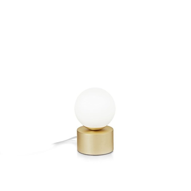 Ideal Lux Perlage TL1 lampada da tavolo vetro satinato, lampada da tavolo vetro bianco