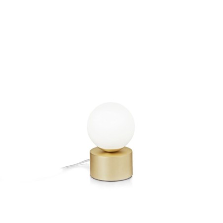 Ideal Lux Perlage TL1 : lampe de table en verre satiné, lampe de table en verre blanc