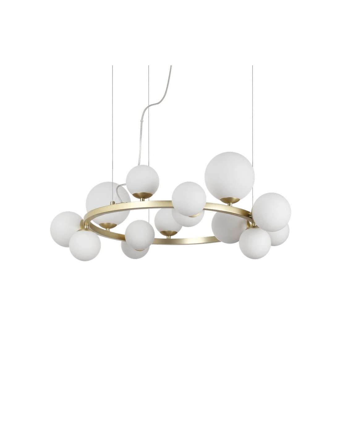 Lustre Ideal Lux Perlage SP14 pour salon - Blanc