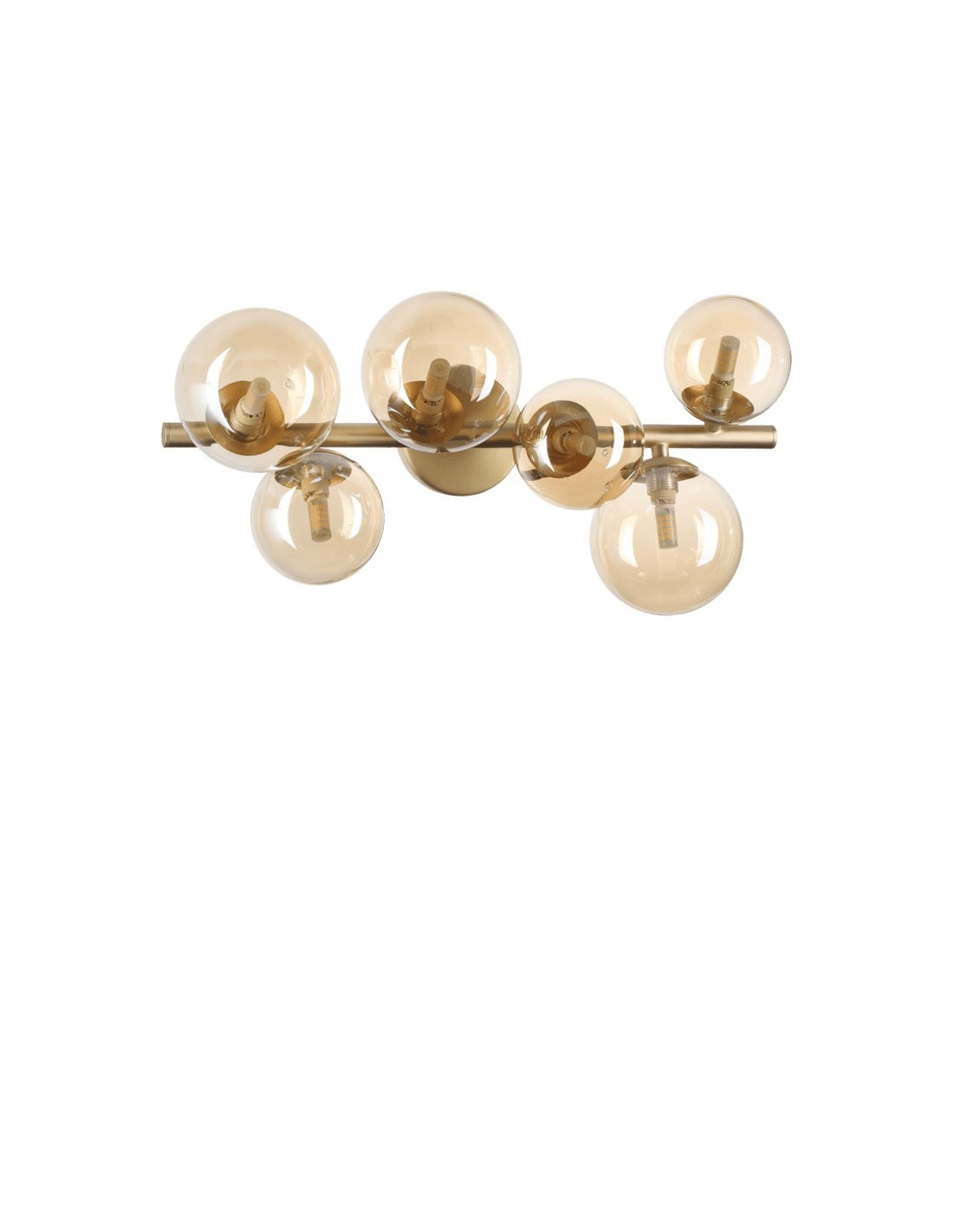 Ideal Lux Perlage PL6, plafonnier au design classique - Ambre