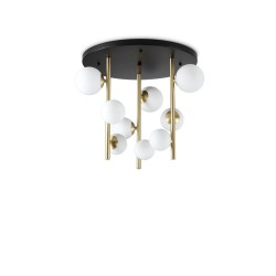 Ideal Lux Perlage PL9 lampada da soffitto classica in vetro - Bianco