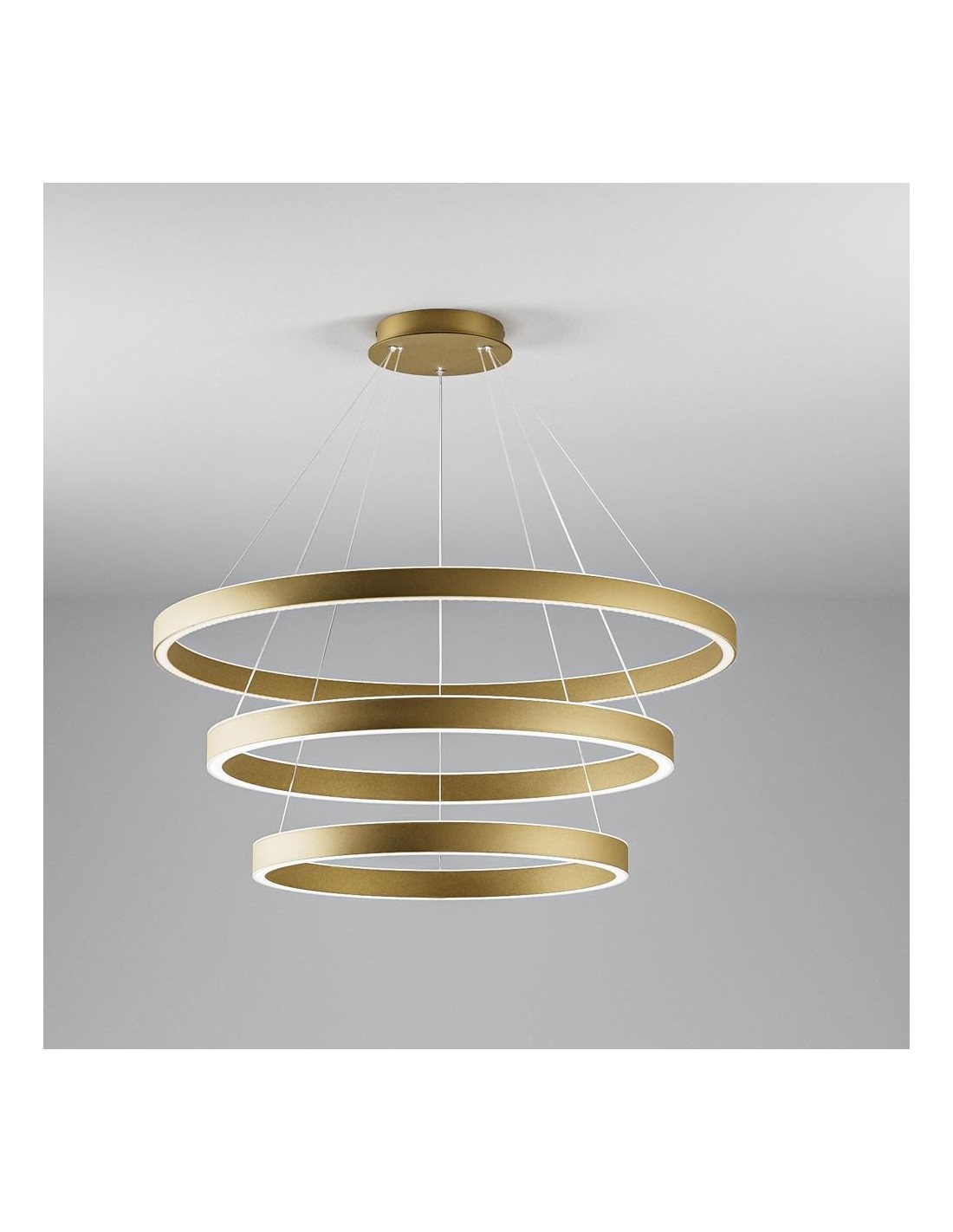 Gea Luce Criseide S/3 Oro Spazzolato lampada a sospensione