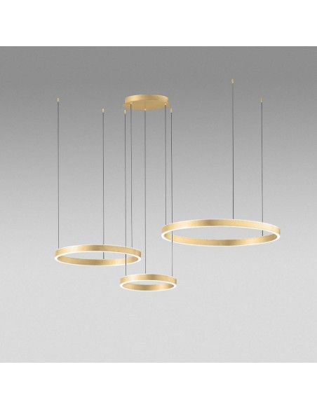 Gea Luce Criseide S/3D Oro Spazzolato lampada a sospensione