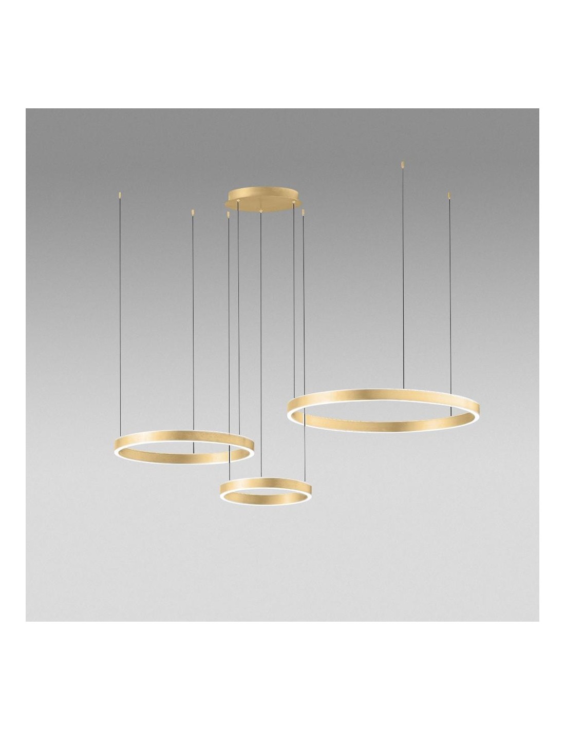 Gea Luce Criseide S/3D Oro Spazzolato lampada a sospensione