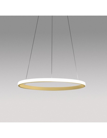 Gea Luce Iole S/1 Oro : lustre circulaire à LED 3000 K, 1 400 lm