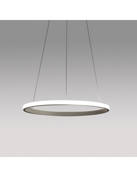 Gea Luce Iole S/1 Titanio, lustre circulaire à LED 3000 K, 1 400 lm