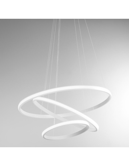 Gea Luce Iole S/3 Blanc : lustre de cuisine très lumineux, 3 000 lm