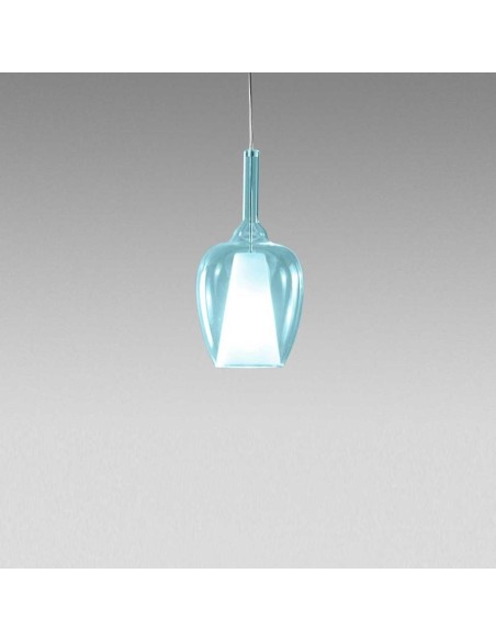 Gea Luce Ofelia S/10 Mini Blu-Trasparente lampada a sospensione