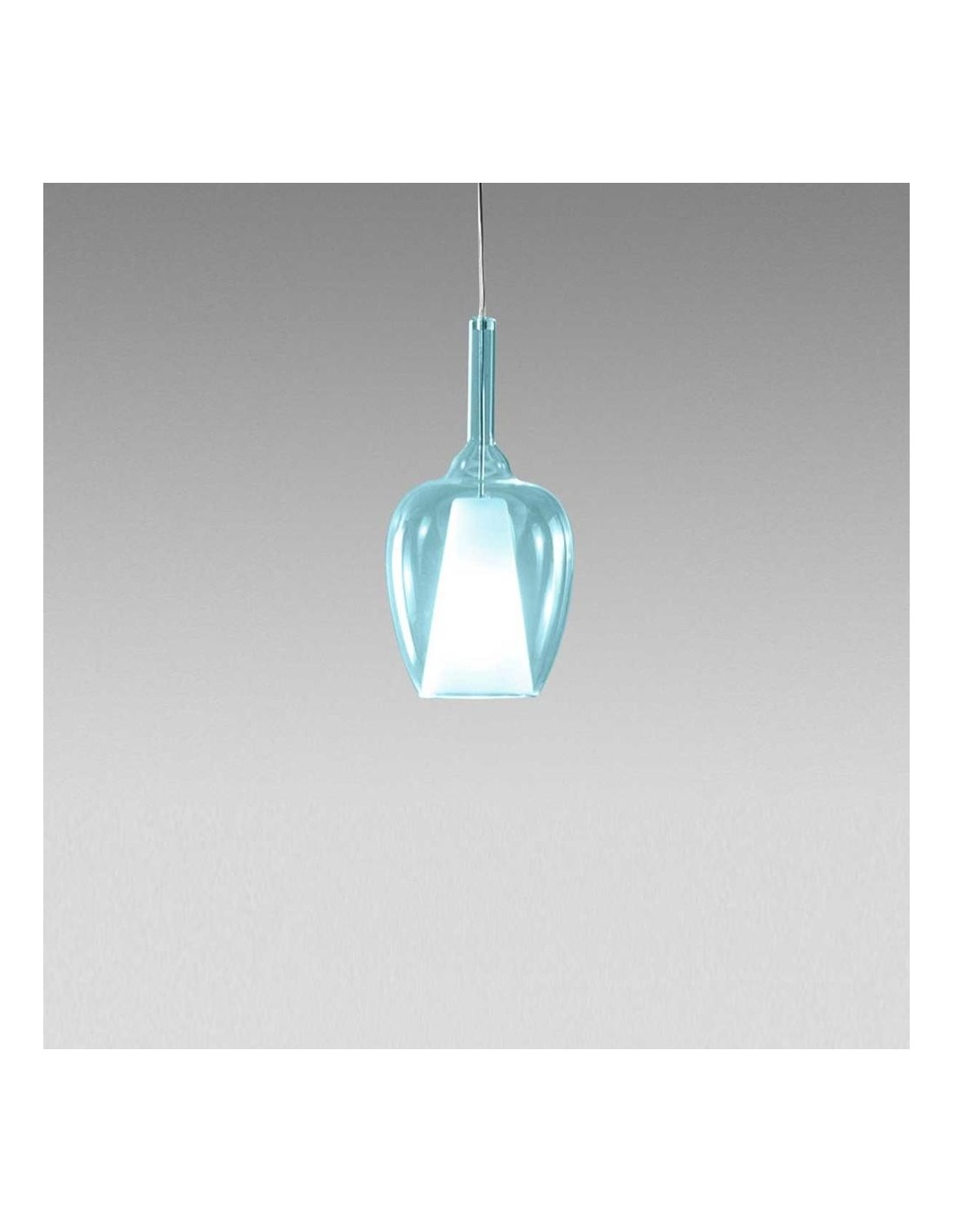 Gea Luce Ofelia S/10 Mini Blu-Trasparente lampada a sospensione