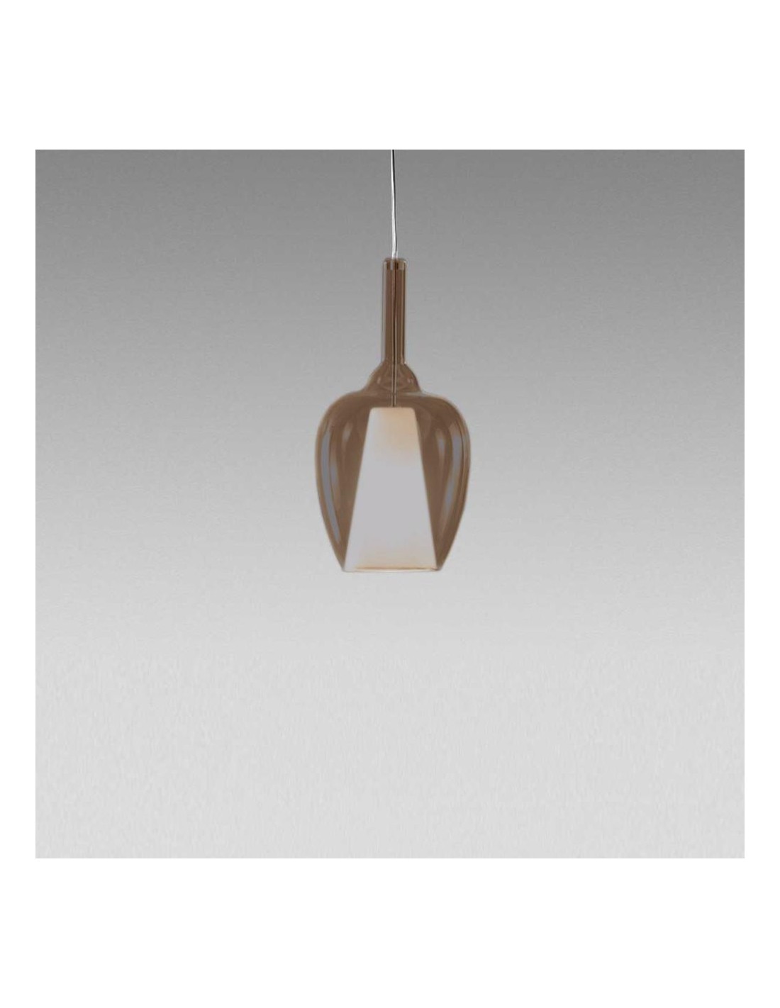Gea Luce Ofelia S/10 Ambra Fume Trasparente lampada a sospensione
