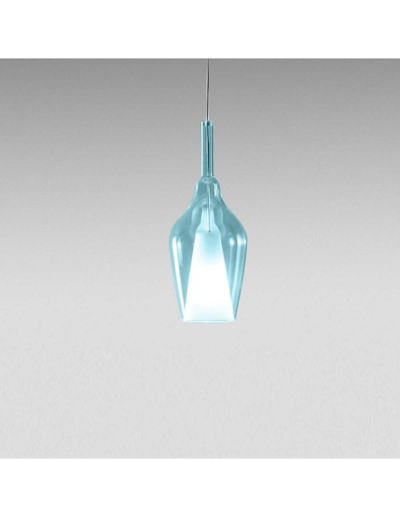 Gea Luce Ofelia S/12 Mini Blu-Trasparente lampada a sospensione