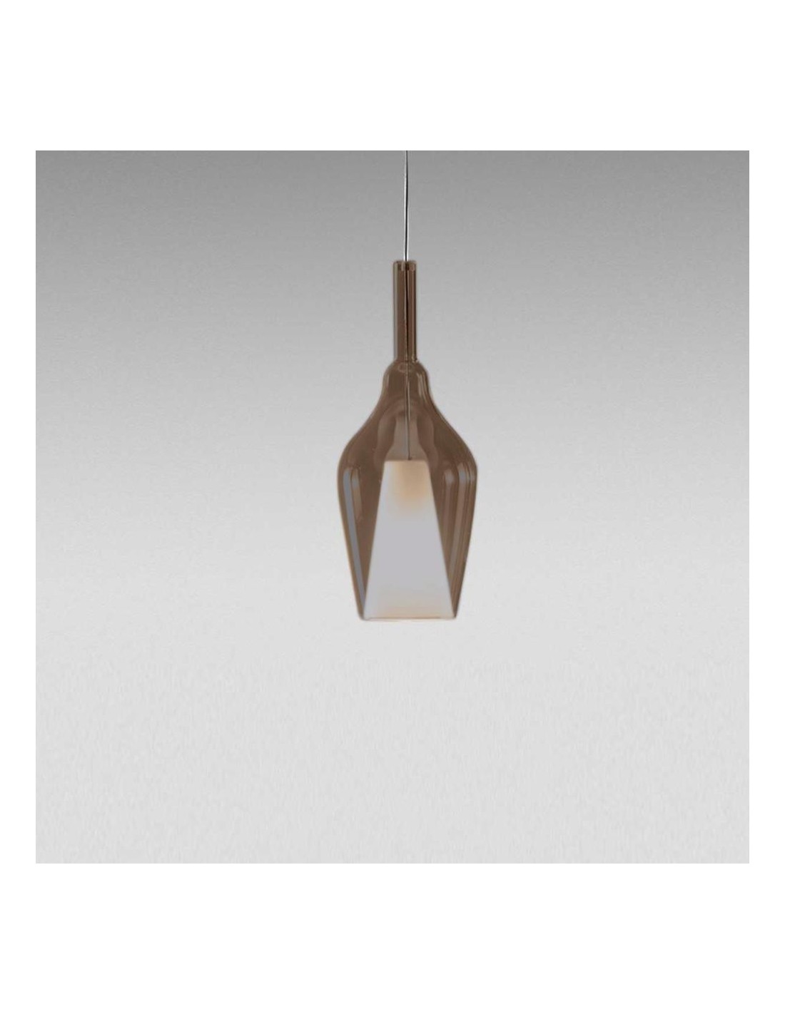 Gea Luce Ofelia S/12 Ambra Fume Trasparente lampada a sospensione