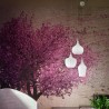 Gea Luce Cleofe S/3 : lustre blanc pour cuisine à trois lumières réglables en hauteur