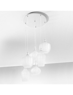 Gea Luce Cleofe S/6 lampadario cucina 6 luci bianco