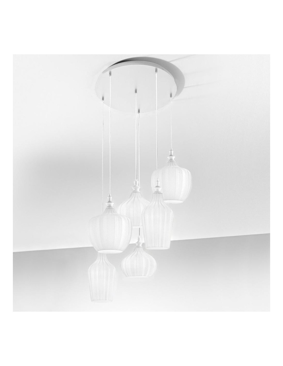 Gea Luce Cleofe S/6 lampadario cucina 6 luci bianco