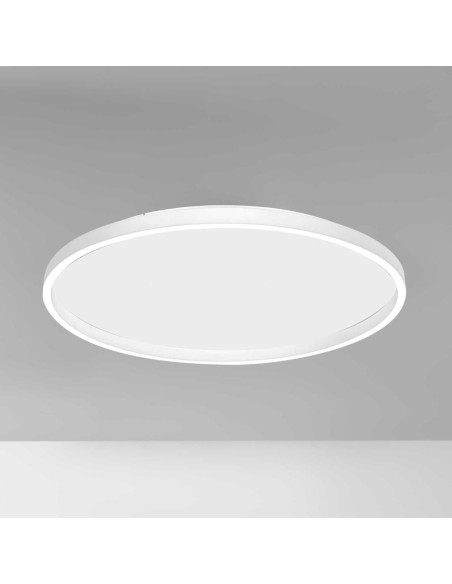 Gea Luce Aela P/G, plafonnier LED 60 W + 12 W, couleur blanche