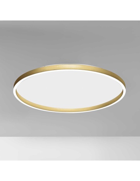 Gea Luce Aela P/G, plafonnier LED 60 W + 12 W, couleur or