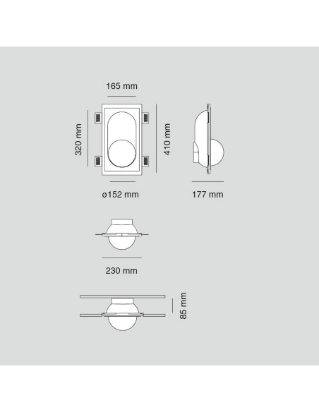 9010 Segno Small 2523A applique parete da incasso