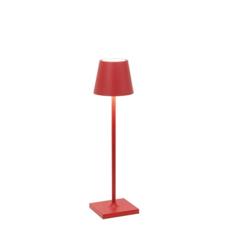 Poldina micro rosso lampada ricaricabile da tavolo
