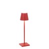 Poldina micro rosso lampada ricaricabile da tavolo