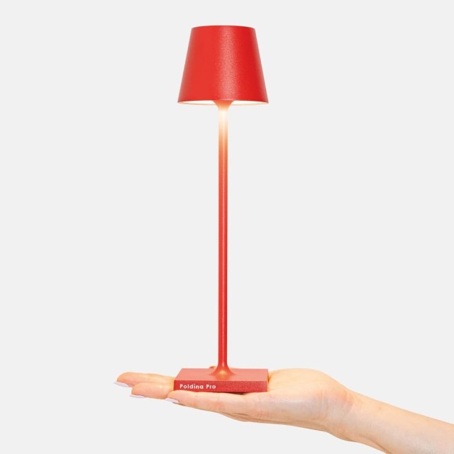 Poldina micro rosso lampada ricaricabile da tavolo