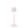 Poldina micro rosa lampada ricaricabile da tavolo