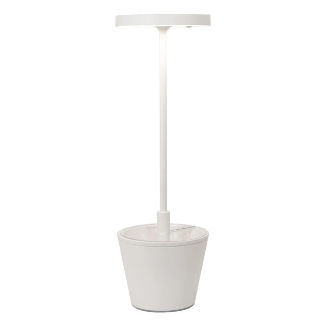 Zafferano Poldina reverso bianco lampada ricaricabile da tavolo