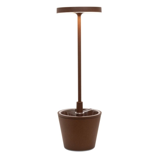 Zafferano Poldina reverso corten lampada ricaricabile da tavolo