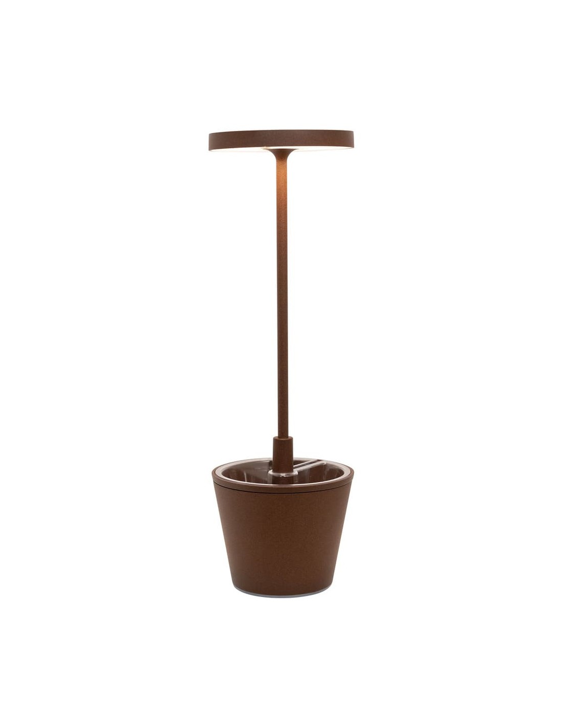 Zafferano Poldina reverso corten lampada ricaricabile da tavolo
