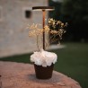 Zafferano Poldina reverso corten lampada ricaricabile da tavolo