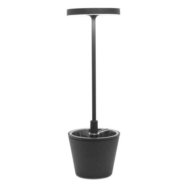 Zafferano Poldina reverso grigio scuro lampada ricaricabile da tavolo