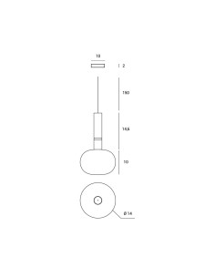 Miloox Mose sospensione piccola ottone spazzolato dimensioni