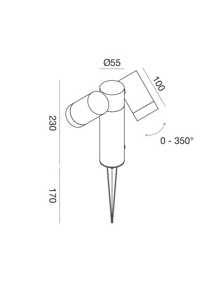 Gea Luce GES2223 : lampadaire de jardin moderne marron avec piquet