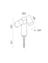 Gea Luce GES2223 : lampadaire de jardin moderne marron avec piquet