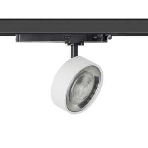 Rossini Hole HOL001B proiettore da binario trifase LED struttura nera finitura bianco