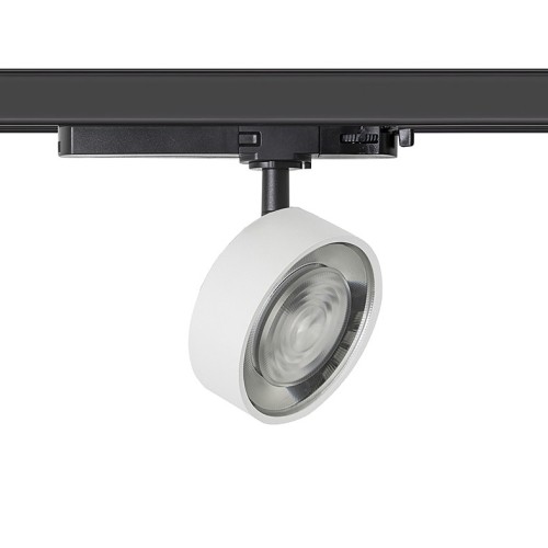 Rossini Hole HOL001B proiettore da binario trifase LED struttura nera finitura bianco